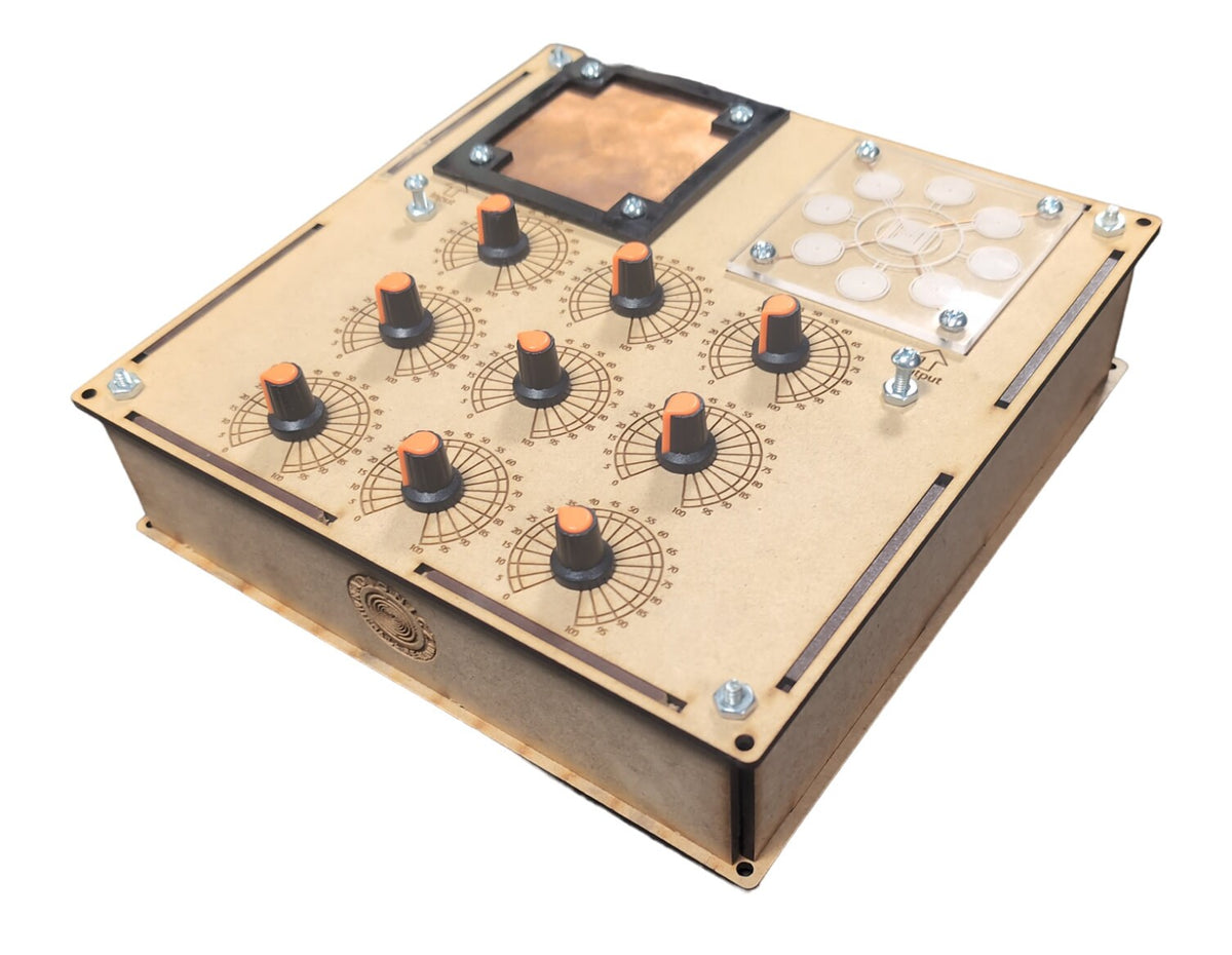 Máquina Radiónica de 9 diales: Caja de deseos hecha a mano con orgonita